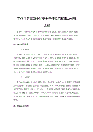 工作注意事项中的安全责任追究和事故处理流程.docx