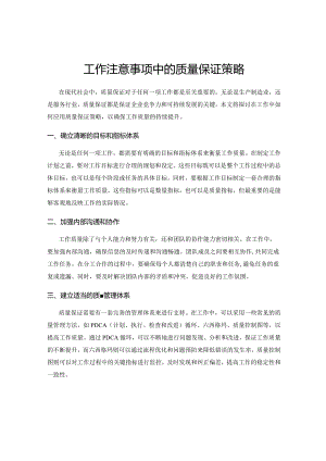 工作注意事项中的质量保证策略.docx