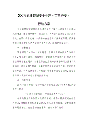 XX市农业领域安全生产“百日护安”行动方案.docx