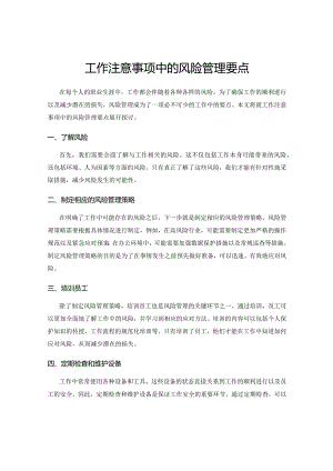 工作注意事项中的风险管理要点.docx