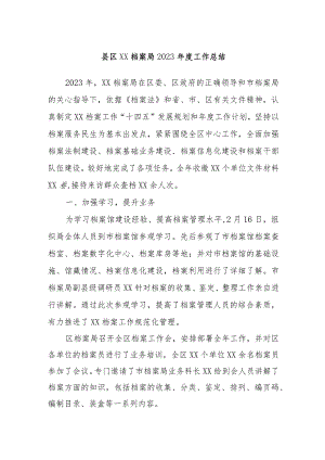 县区XX档案局2023年度工作总结.docx