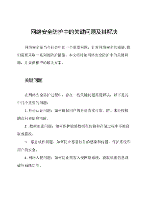 网络安全防护中的关键问题及其解决.docx