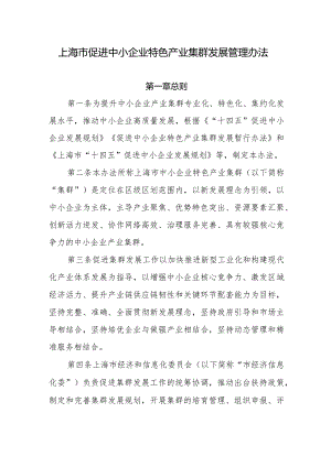 上海市促进中小企业特色产业集群发展管理办法.docx