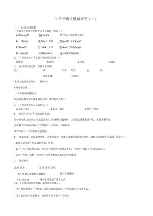 小升初模拟试卷（1）人教部编版（含答案）.docx