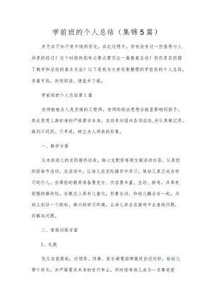学前班的个人总结（5篇）.docx