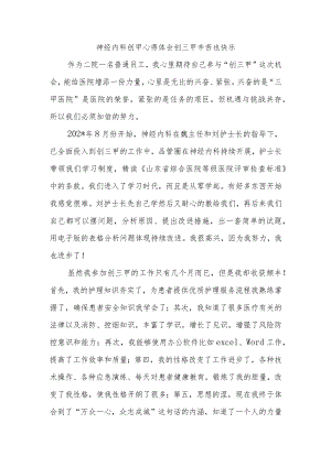 神经内科创甲心得体会创三甲辛苦也快乐.docx