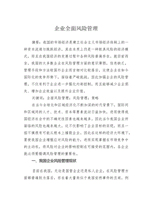 企业全面风险管理.docx