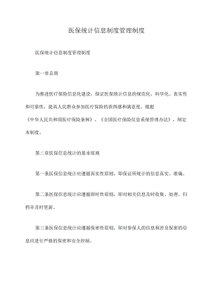 医保统计信息制度管理制度.docx