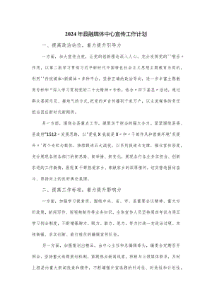 2024年县融媒体中心宣传工作计划.docx