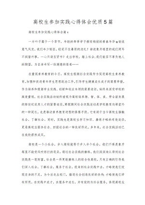 大学生参加实践心得体会优质5篇.docx