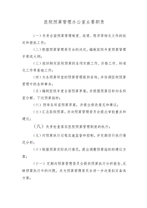 医院预算管理办公室主要职责.docx