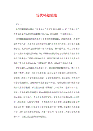 培优补差总结.docx