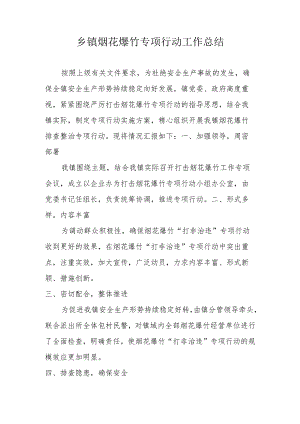 乡镇烟花爆竹专项行动工作总结.docx