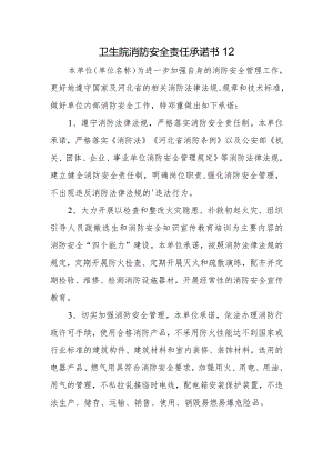 卫生院消防安全责任承诺书12.docx