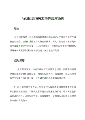 马戏团表演突发事件应对策略.docx