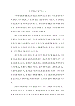 小学劳动教育工作计划.docx