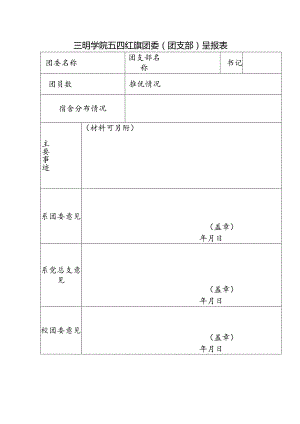 三明学院五四红旗团委团支部呈报表.docx