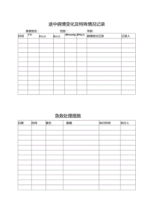 途中病情变化及特殊情况记录及急救处理措施.docx