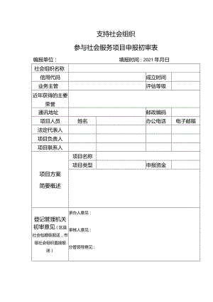 支持社会组织参与社会服务项目申报初审表.docx