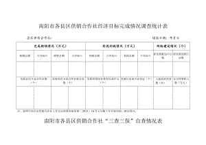 南阳市各县区供销合作社经济目标完成情况调查统计表.docx