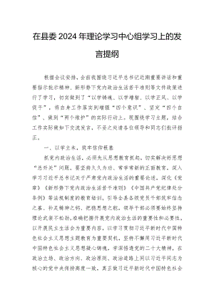 在县委2024年理论学习中心组学习上的发言提纲.docx