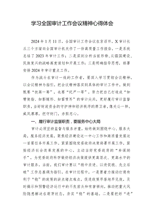 学习全国审计工作会议精神心得体会.docx