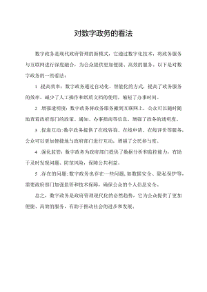对数字政务的看法.docx
