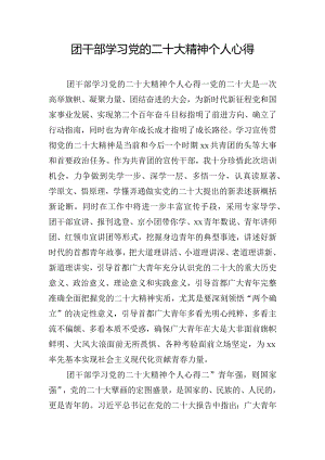 团干部学习党的二十大精神个人心得.docx