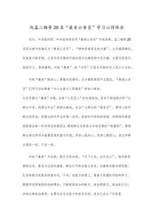 向孟二梅等20名 “最美公务员”学习心得体会.docx