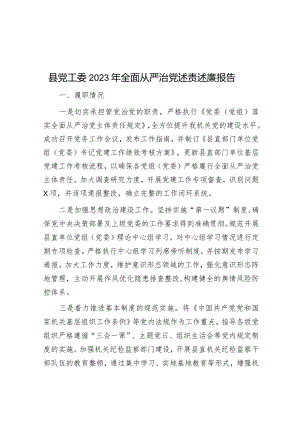 县党工委2023年全面从严治党述责述廉报告&区局党组主题教育专题民主生活会会前准备工作情况报告.docx