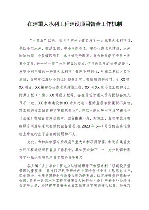 在建重大水利工程建设项目督查工作机制.docx