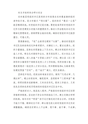 村支书培育体会研讨发言.docx