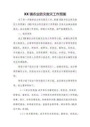 XX镇农业防灾救灾工作预案.docx