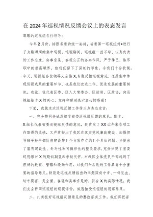 在2024年巡视情况反馈会议上的表态发言.docx