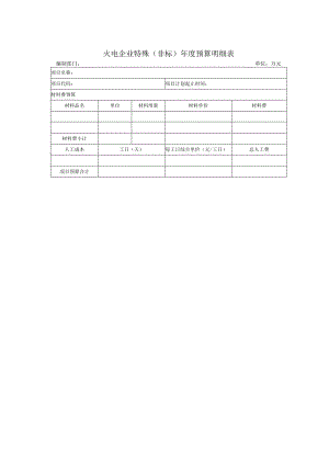 火电企业特殊（非标）年度预算明细表.docx