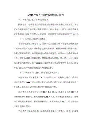 2024年局关于兴边富民情况的报告.docx