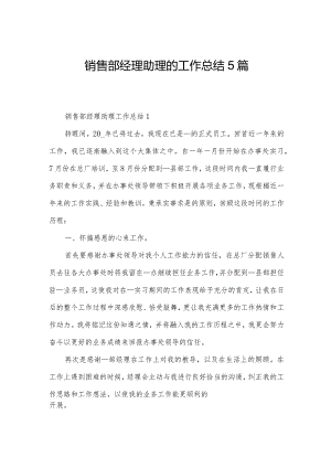 销售部经理助理的工作总结5篇.docx