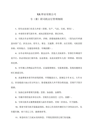 XX焊业有限公司专（兼）职司机出行管理细则（2023年）.docx