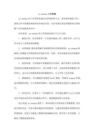 np.memmap工作原理.docx