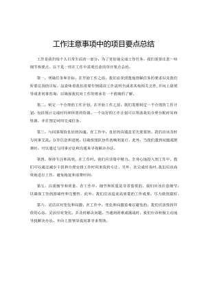 工作注意事项中的项目要点总结.docx