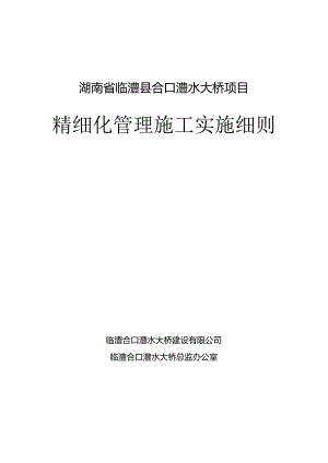 某大桥项目精细化管理施工实施细则.docx