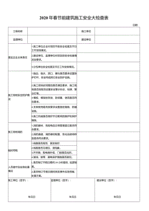 春节前建筑施工安全大检查表.docx
