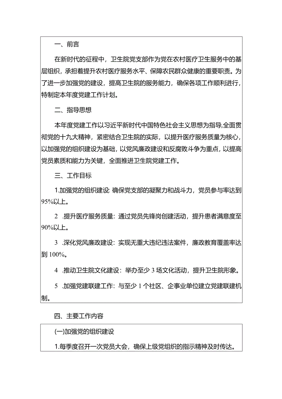 2024医院卫生院党支部年度党建工作计划(最新版).docx_第2页