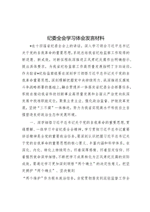 纪委全会学习体会发言材料&乡镇组织委员2023年度民主生活会个人检视剖析发言提纲.docx