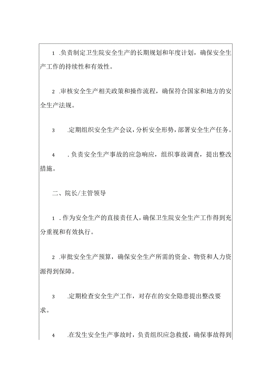 2024卫生院安全生产岗位职责详细清单(最新版).docx_第2页