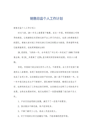 销售总监个人工作计划.docx