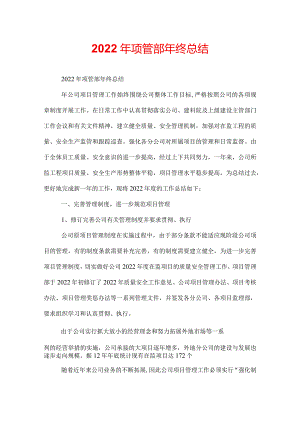 2022年项管部年终总结.docx