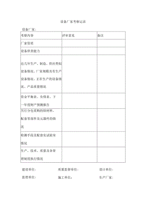 设备厂家考察记录1.docx