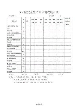 XX区安全生产培训情况统计表（2023年）.docx