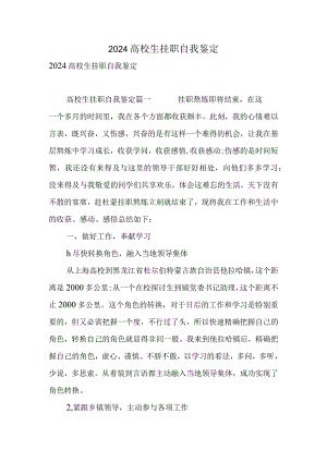 2024大学生挂职自我鉴定.docx